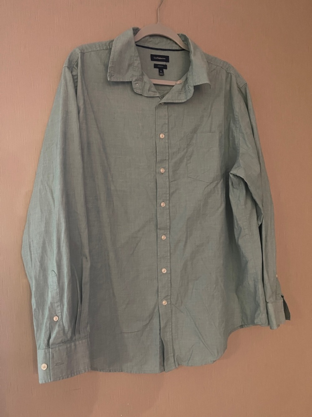 Croft & barrow xl stretch Men's Mint Green Long-Sleeve Button-Down Shirt